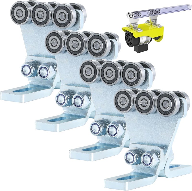 Fuperoo Electric Hoist 6 Wheel Trolley Assembly-Hoist Trolley Rollers.Ideal for Garage Hoist Systems.for use with 1-5/8" Wide and All 1-5/8" or Taller Strut Channel - Image 1